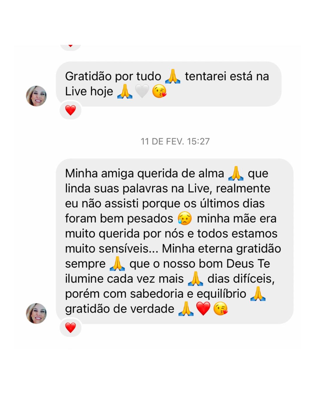 Depoimento 6 recebido pela Aline no Instagram